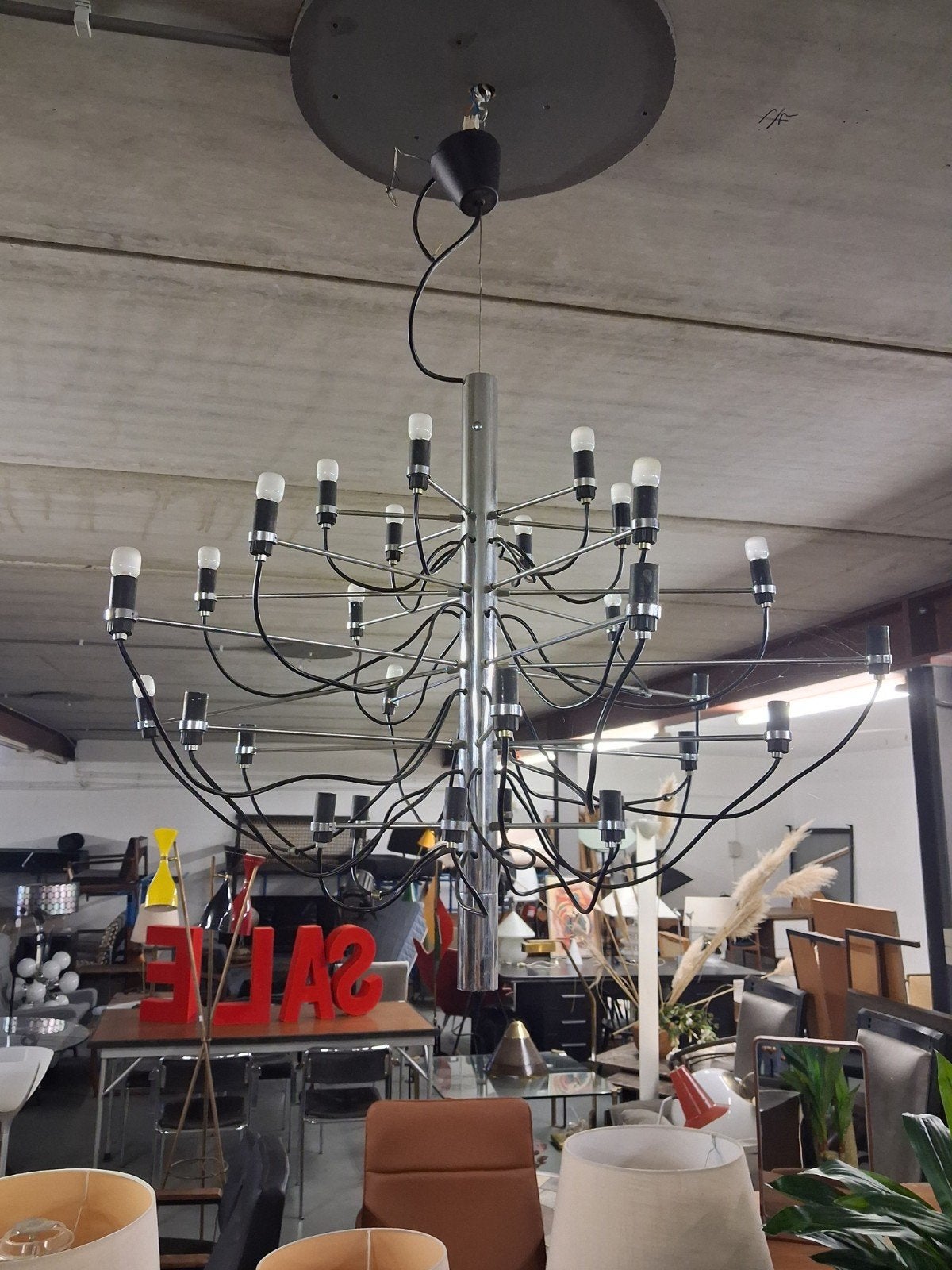 Vintage Design Kroonluchter, Ophalen, Gebruikt, Vintage, Industrieel, Onbekend