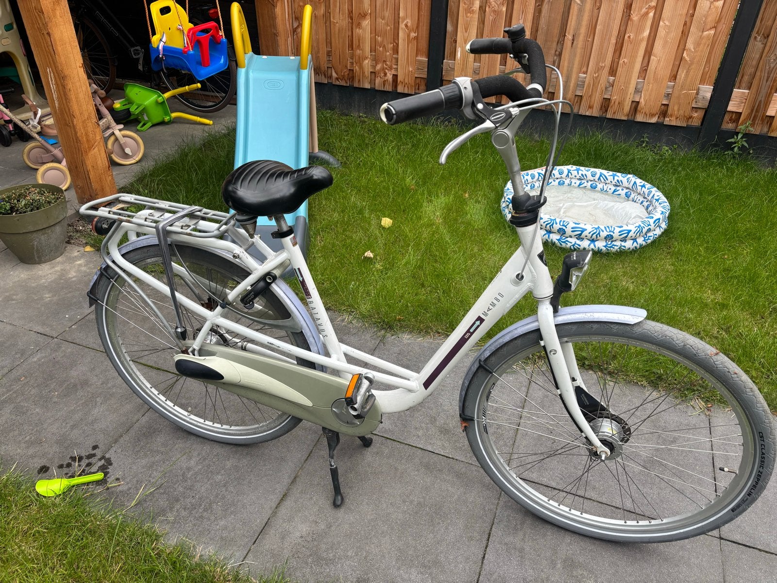 Moederfiets met stuurslot en 7 versnellingen, Fietsen en Brommers, Overige merken, Gebruikt, Velgrem, Versnellingen