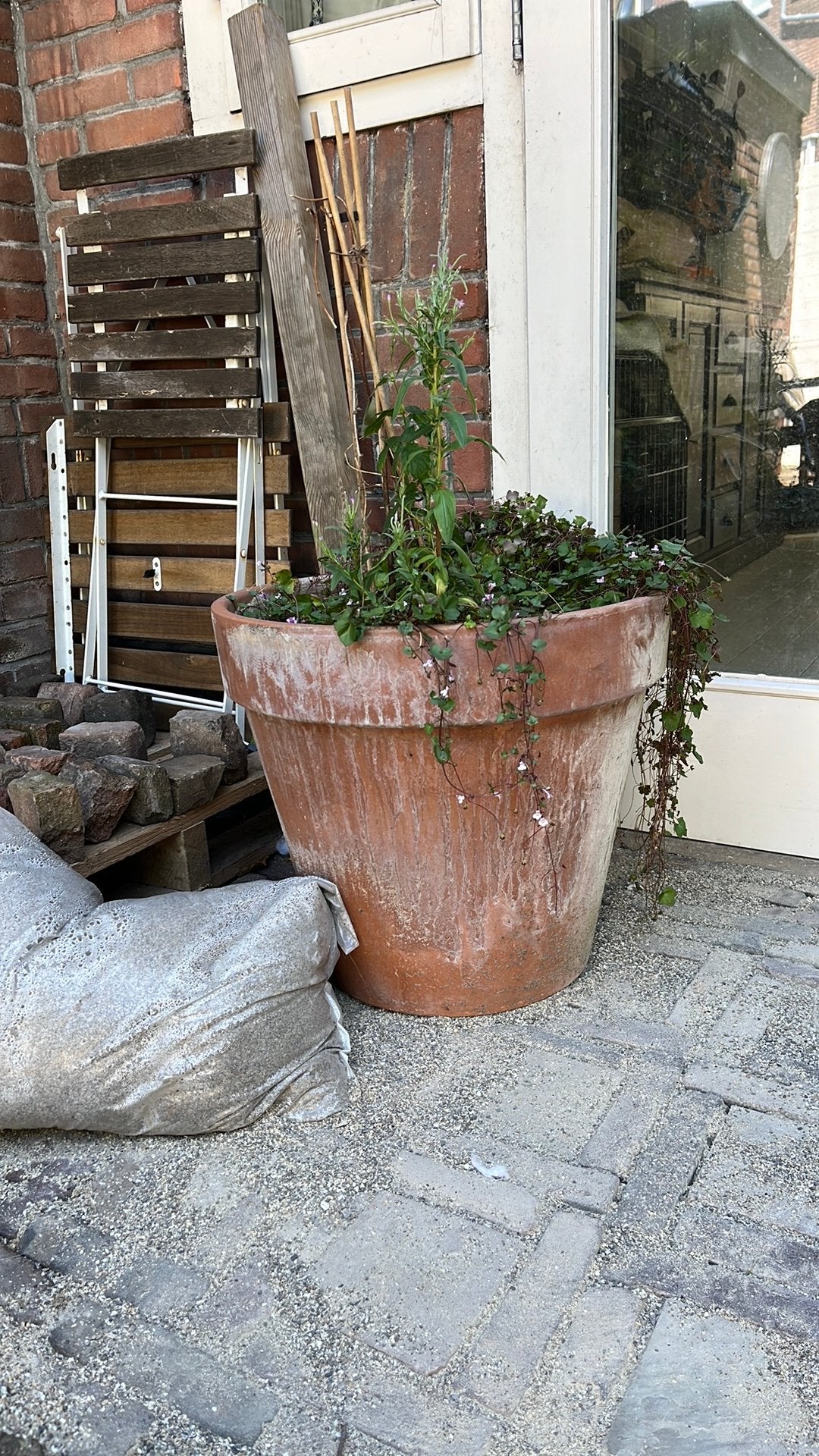 Grote terra cotta pot hoogte 45cm ø50 cm, Ophalen, Overige materialen, Gebruikt, Rond