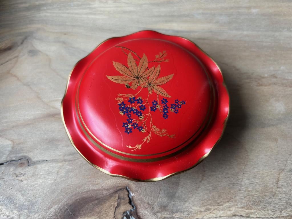 Vintage Rood Japans Doosje Dekseldoosje 12 cm, Antiek en Kunst, Ophalen of Verzenden