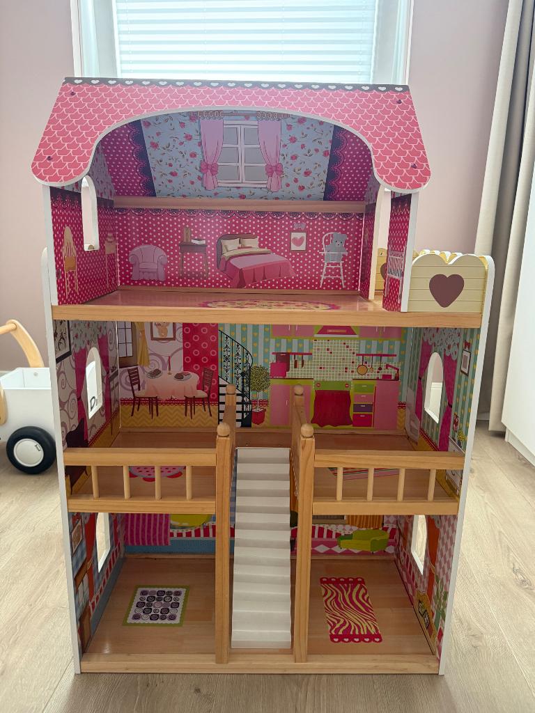 Poppenhuis hout, Kinderen en Baby's, Speelgoed | Poppenhuizen, Ophalen, Gebruikt, Poppenhuis