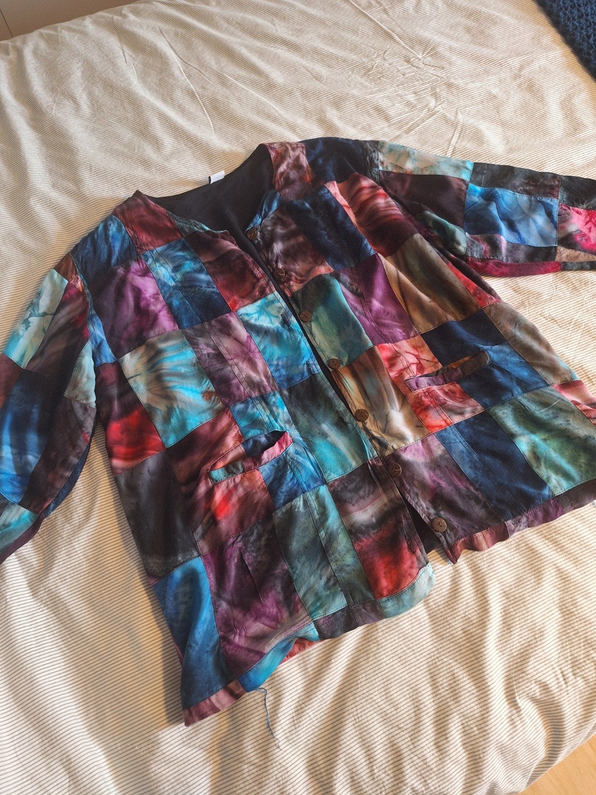 Luna Serena Patchwork Jas - Kleurrijk & Uniek, Blauw, Maat 46/48 (XL) of groter, Ophalen of Verzenden, Luna Serena