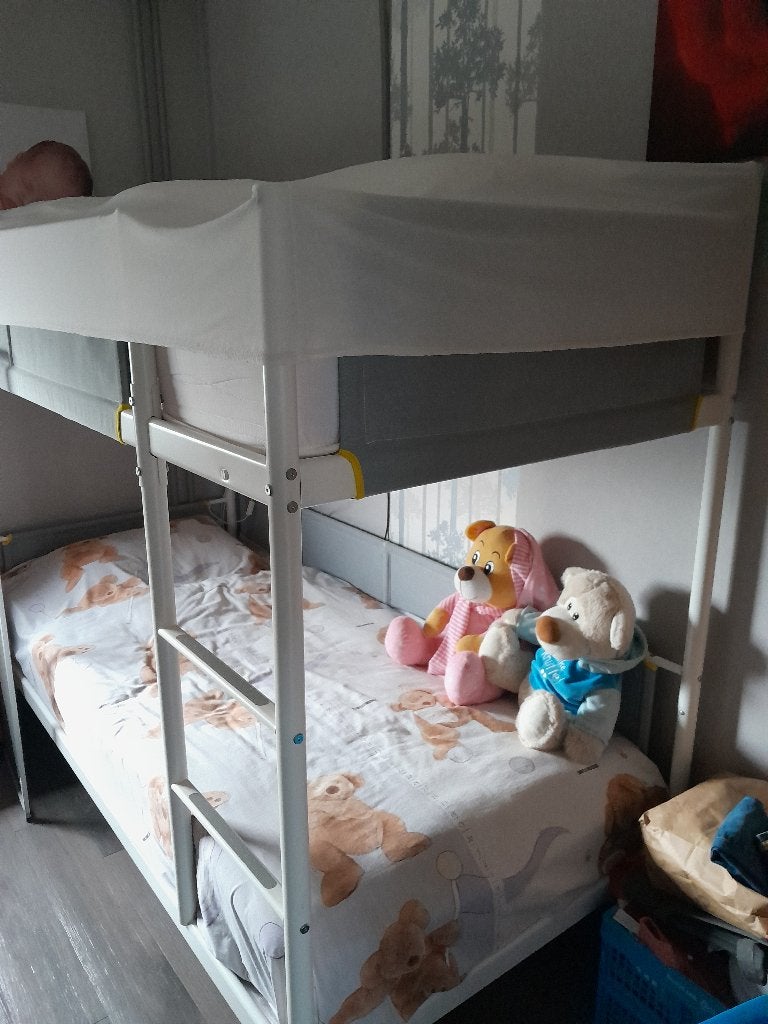 Stapelbed, wit, 90x200 ikea, Ophalen, 90 cm, Eenpersoons, Wit