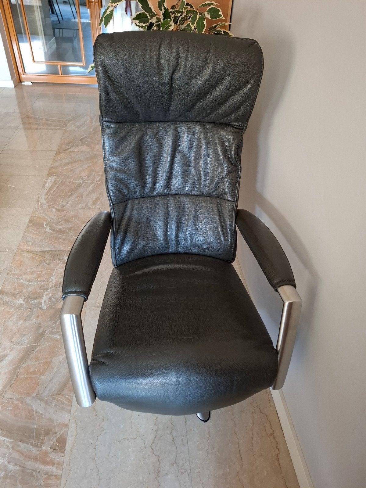 .Leren Relaxfauteuil, Minder dan 75 cm, Leer, Ophalen of Verzenden, Zo goed als nieuw