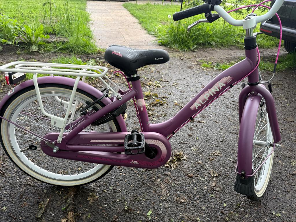 Alpina kinderfiets 20 inch - paars, Fietsen en Brommers, Ophalen, Gebruikt, Terugtraprem, 20 inch of meer
