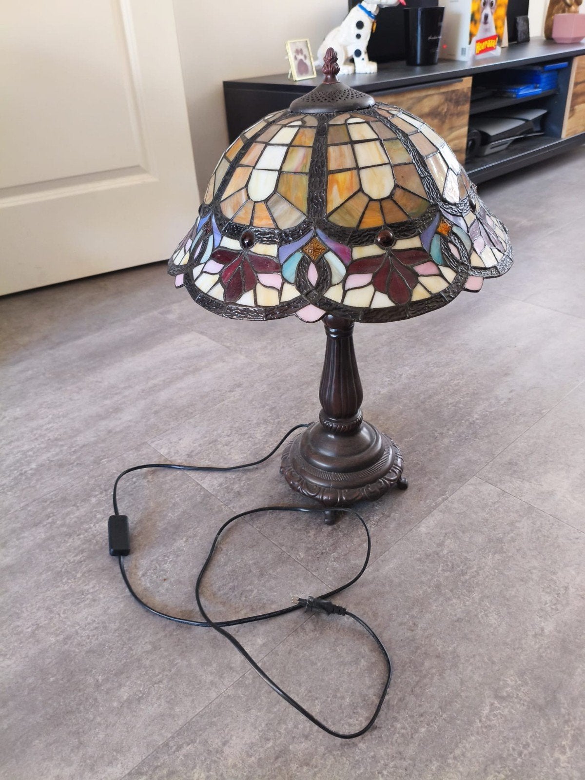 zeer mooie Tiffany tafellamp, Huis en Inrichting, Lampen | Tafellampen, Ophalen, Vintage, 60 cm, Tiffany Style