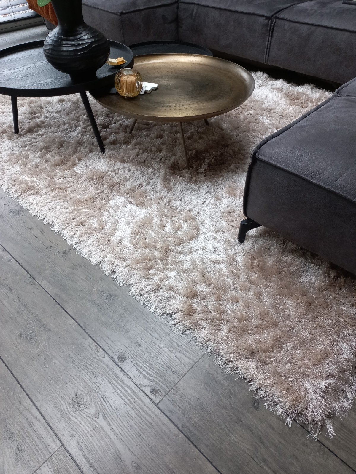 Zacht beige vloerkleed - Hoogpolig 200x300, Ophalen, 150 tot 200 cm, Rechthoekig, Crème
