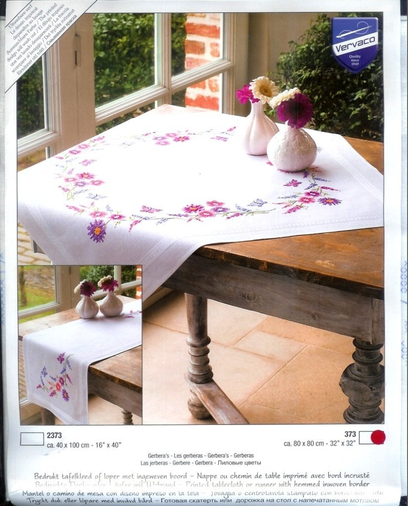 Cado vervaco borduurpakket DEKSERVET  GERBERA's  373, Ophalen of Verzenden, Nieuw, Handborduren, Borduurpakket