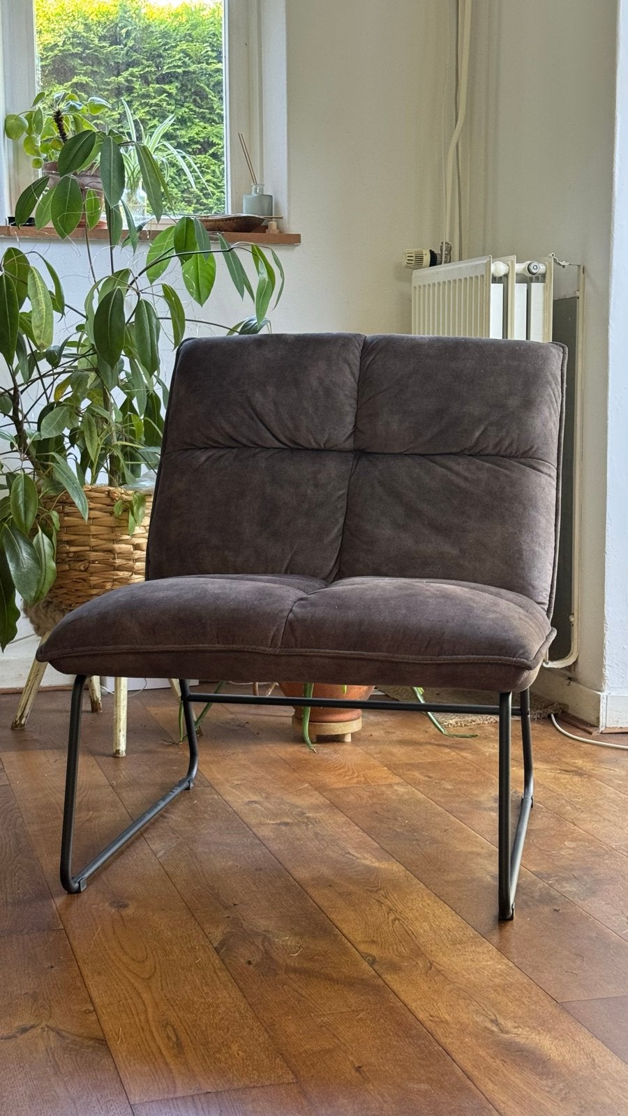 Twee comfortabele lounge stoelen - Donkergrijs/groen, Huis en Inrichting, Stoelen, Ophalen, Twee, Overige kleuren, Zo goed als nieuw