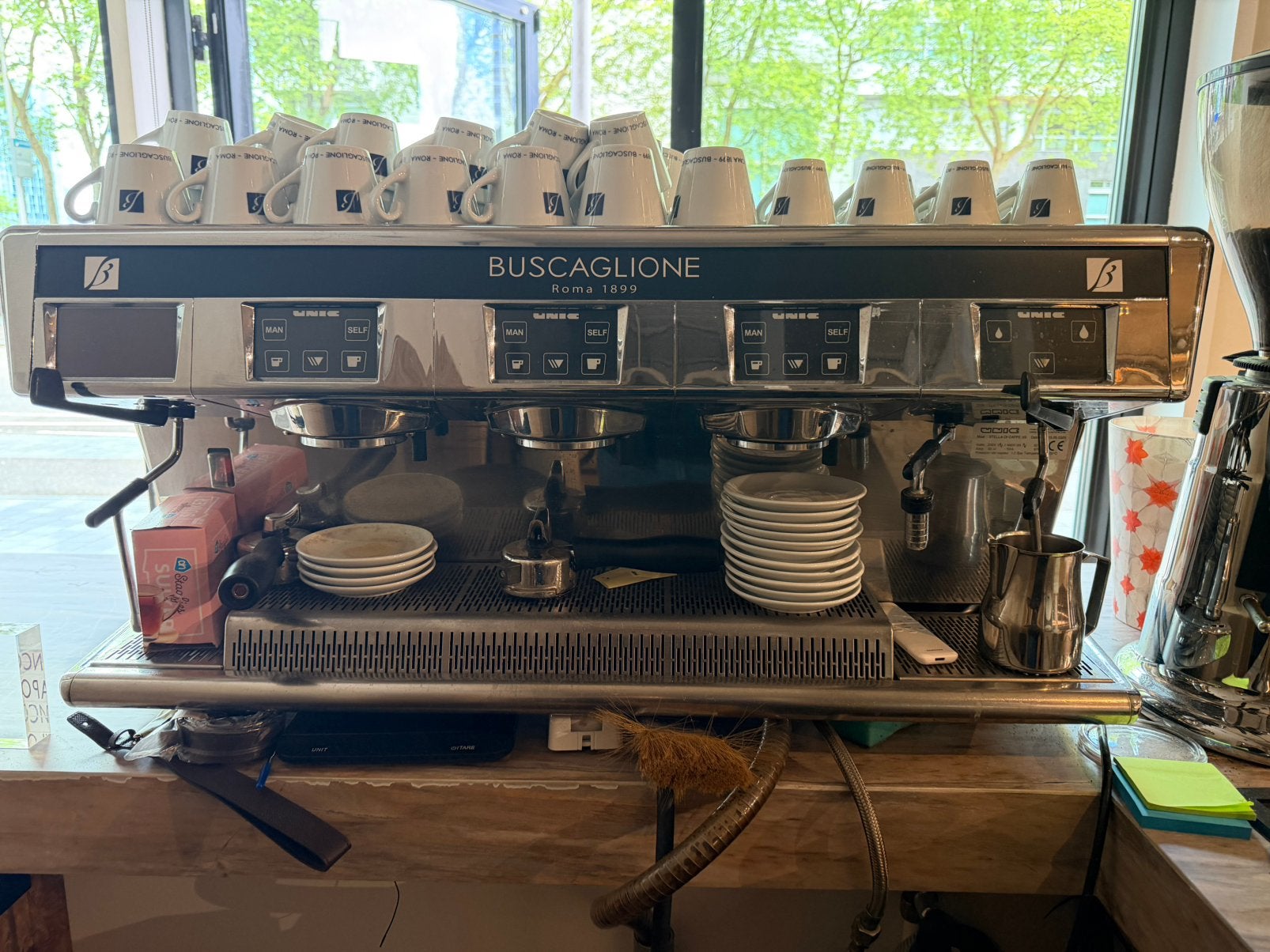 Buscaglione Roma 1899 professionele espressomachine, Stoompijpje, Gebruikt, Espresso apparaat, 10 kopjes of meer