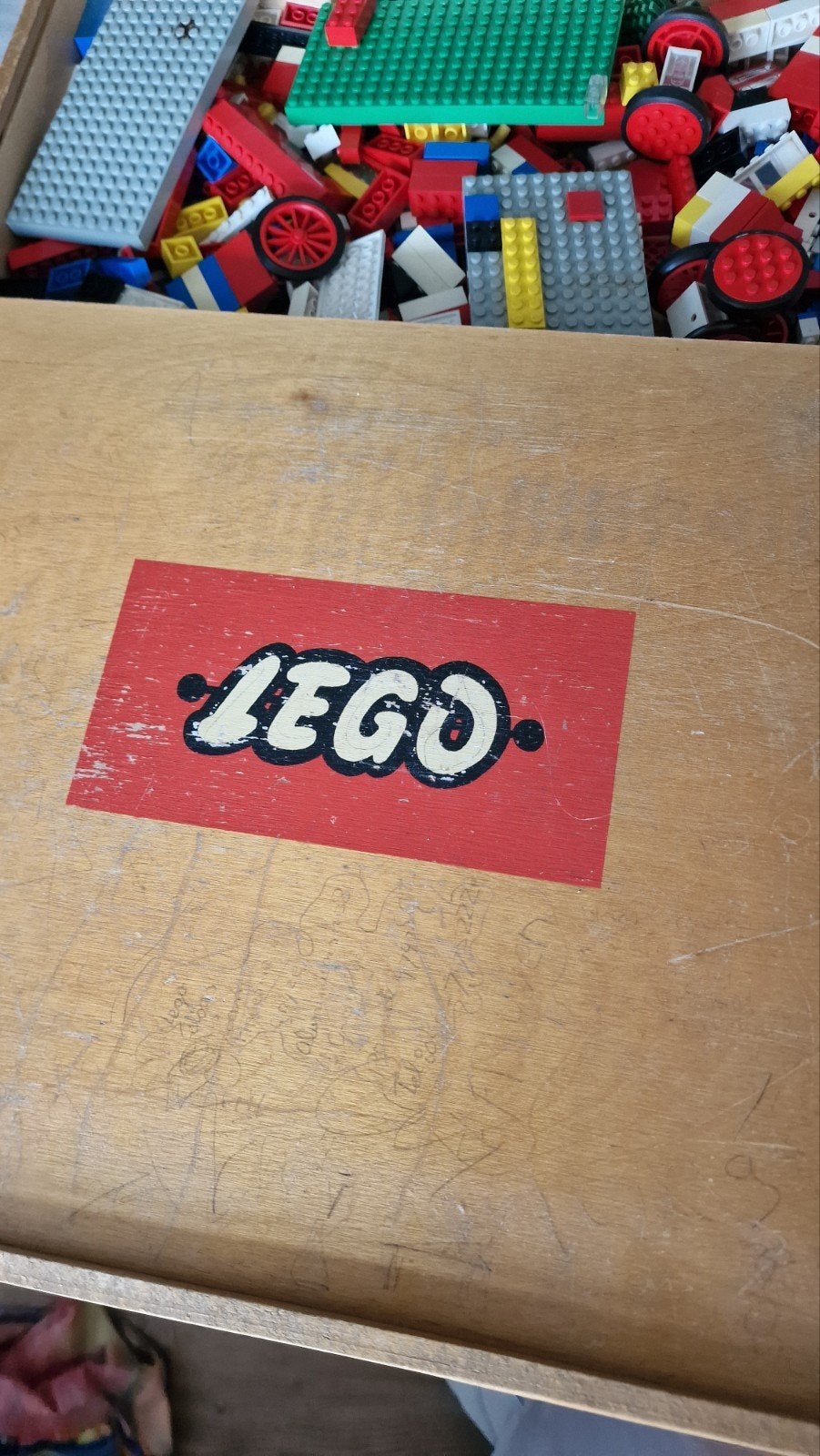 Vintage Houten LEGO Kist met Schuifdeksel en Jaren '70 LEGO, Ophalen of Verzenden