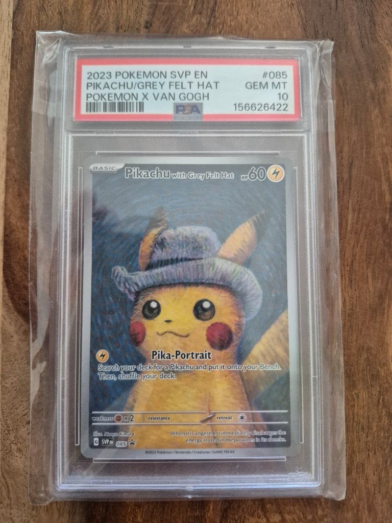 PSA 10 - Pikachu with Grey Felt Hat (van Gogh) 085, Ophalen of Verzenden, Nieuw, Losse kaart