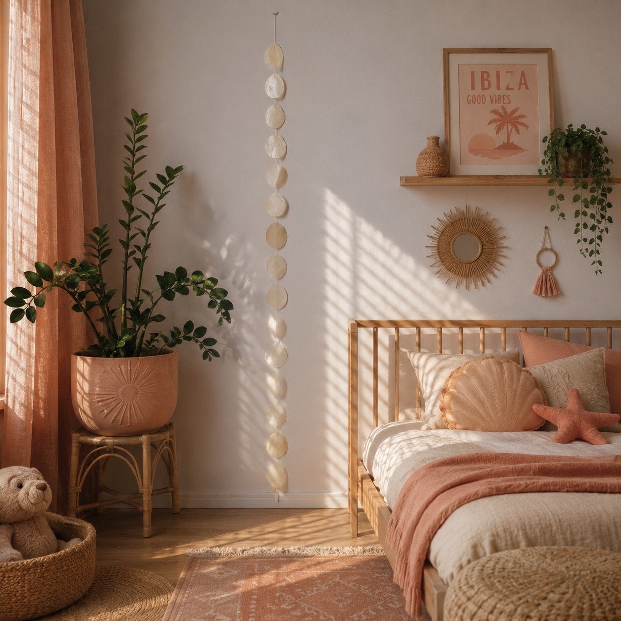 Capiz Slinger 190 cm Goudkleurig | Ibiza Boho Decoratie, Huis en Inrichting, Woonaccessoires | Overige, Boho, Nieuw, Ophalen of Verzenden