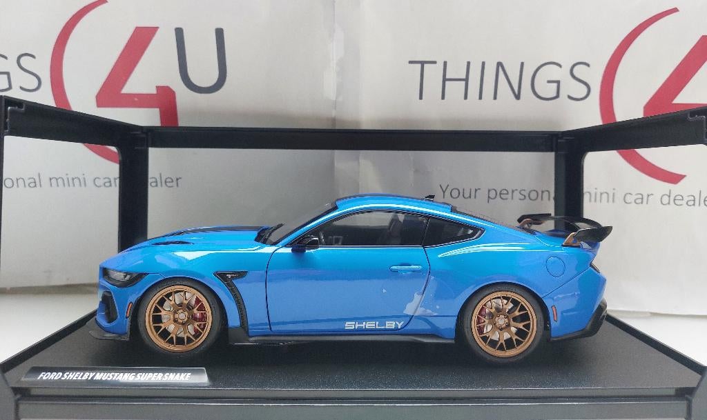 Solido 1:18 Ford Shelby Mustang Super Snake 2024 blauw, Hobby en Vrije tijd, Modelauto's | 1:18, Ophalen of Verzenden, Nieuw, Auto