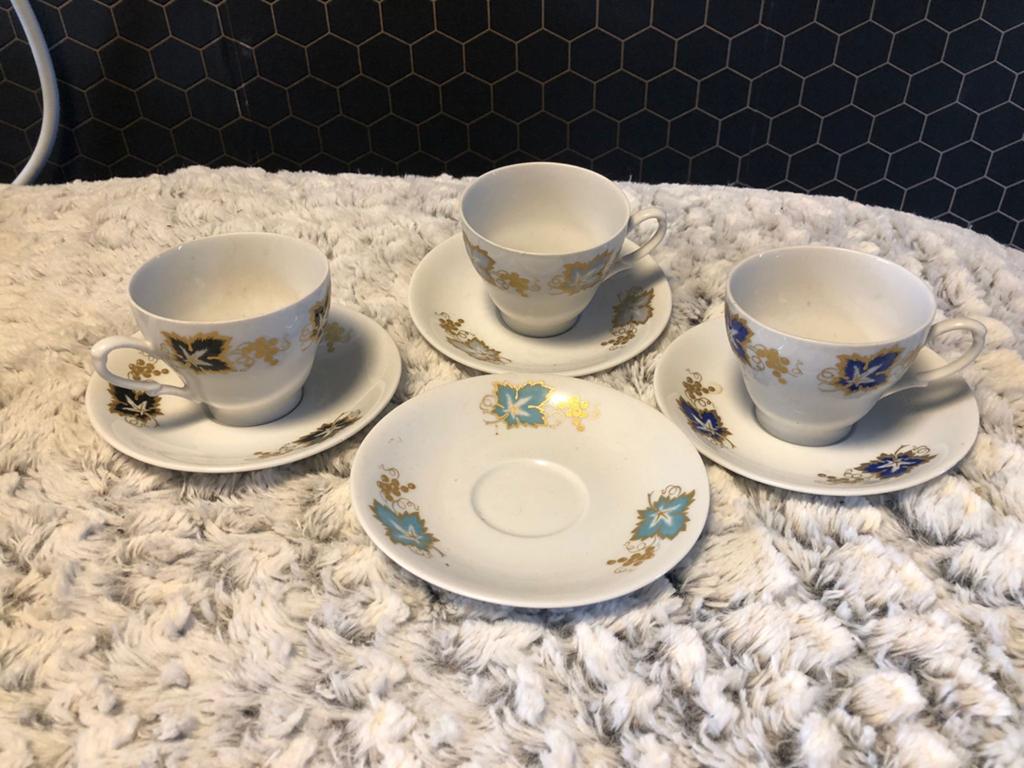 Vintage kerst servies kop en schotel, Ophalen of Verzenden