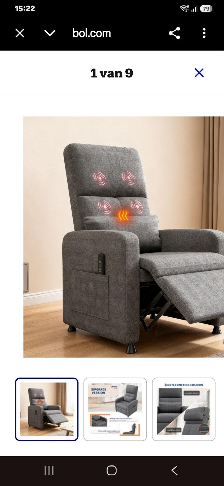 nieuwe massage fauteuil met verwarming, Ophalen of Verzenden, Nieuw