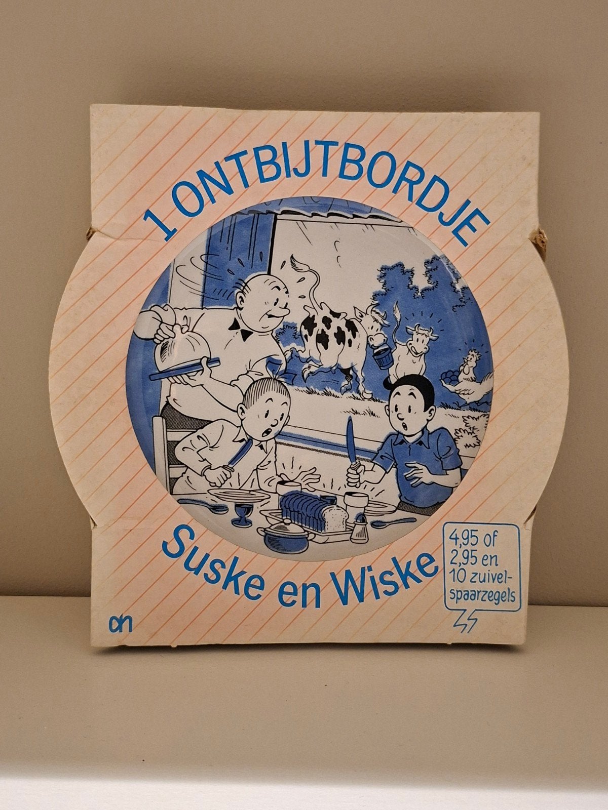 Suske en wiske ontbijtbord blauw A.H, Ophalen, Suske en Wiske, Zo goed als nieuw, Gebruiksvoorwerp