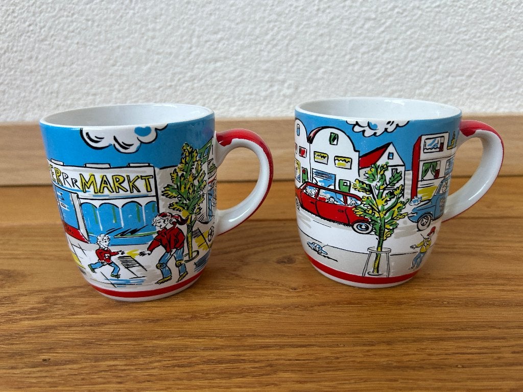 2 mokken relatiegeschenk Wegener, Huis en Inrichting, Overige materialen, Ophalen of Verzenden, Zo goed als nieuw, Overige stijlen