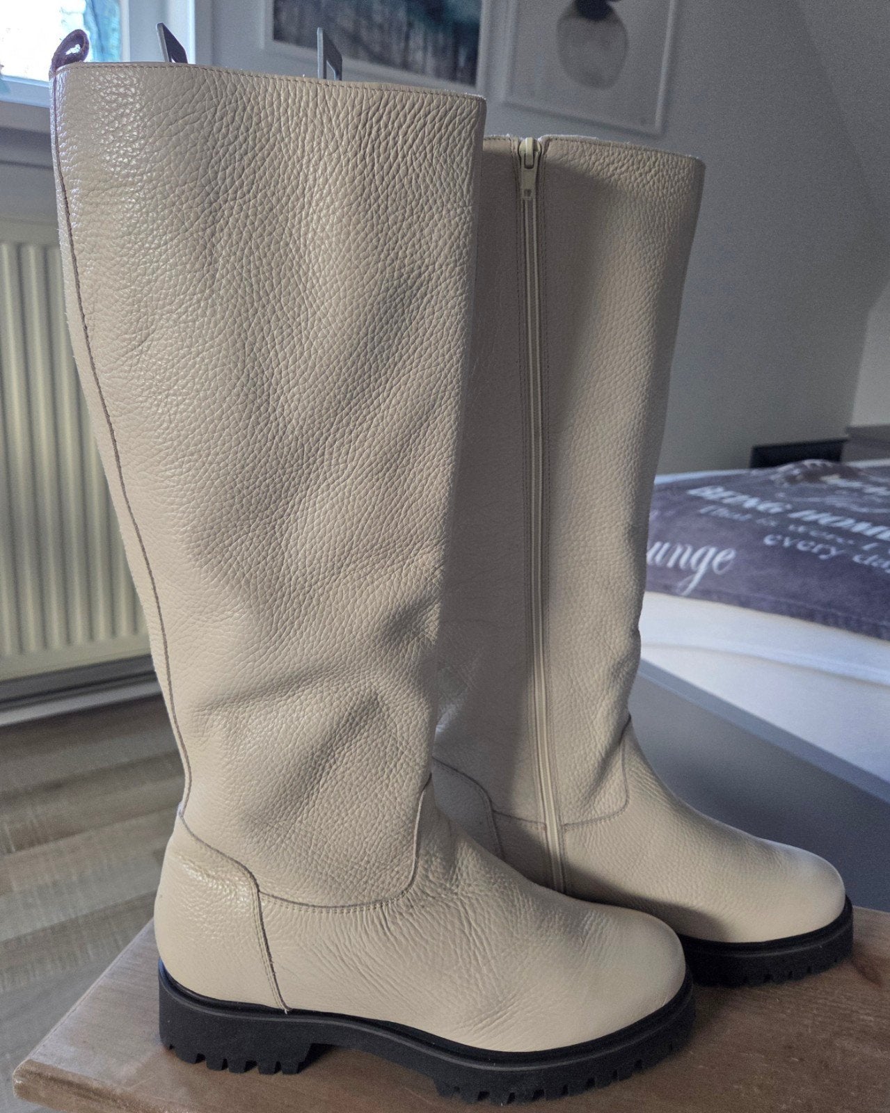 Leren laarzen Linea Zeta, Kleding | Dames, Schoenen, Hoge laarzen, Beige, Nieuw, Ophalen of Verzenden
