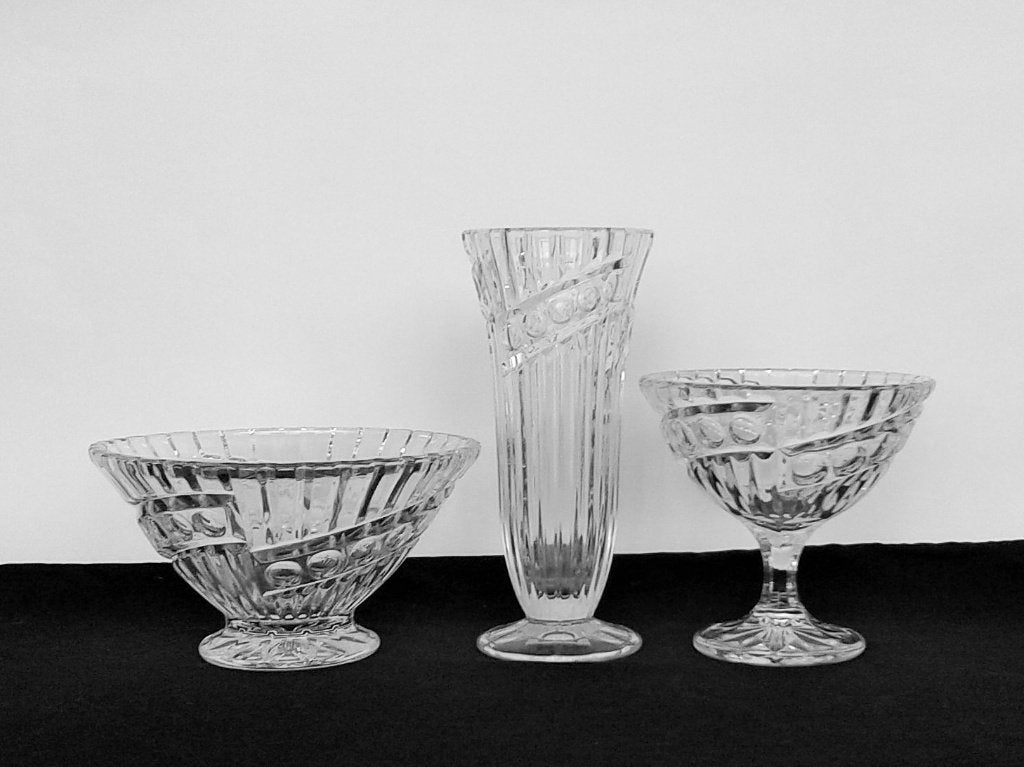 Schaal (2) Vaas (1) Cristal d’Arques, Ophalen of Verzenden