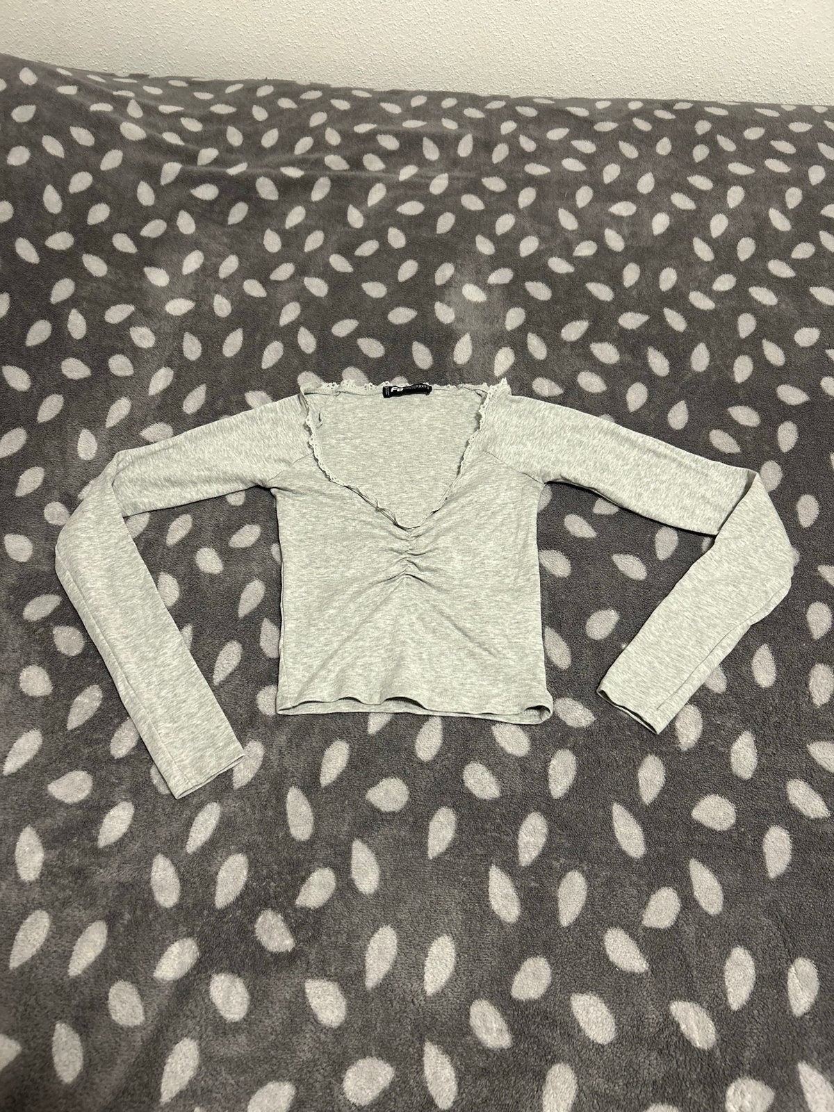 FB Sister Geribbelde Top XXS, Kleding | Dames, T-shirts, Zo goed als nieuw, Maat 34 (XS) of kleiner, Grijs, Lange mouw, Ophalen of Verzenden