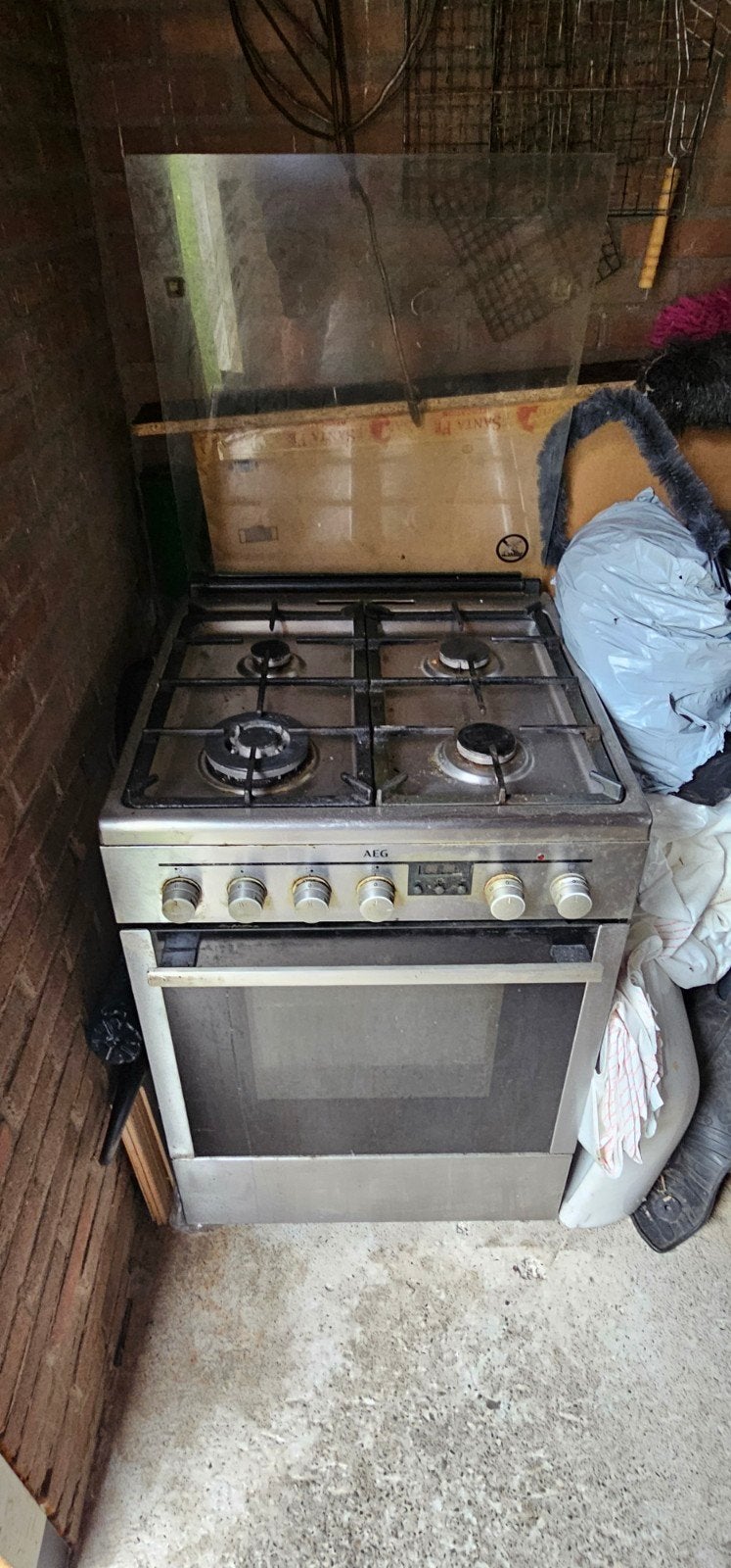 AEG Vrijstaand Gasfornuis met Oven - Gebruikt, Ophalen, Gebruikt, 60 cm of meer, 4 kookzones
