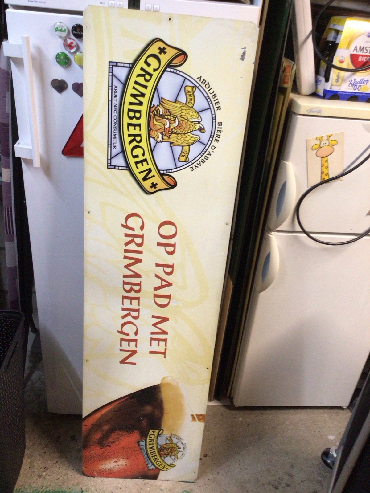 Grimbergen Reclamebord - Op Pad Met Grimbergen, Ophalen, Gebruikt