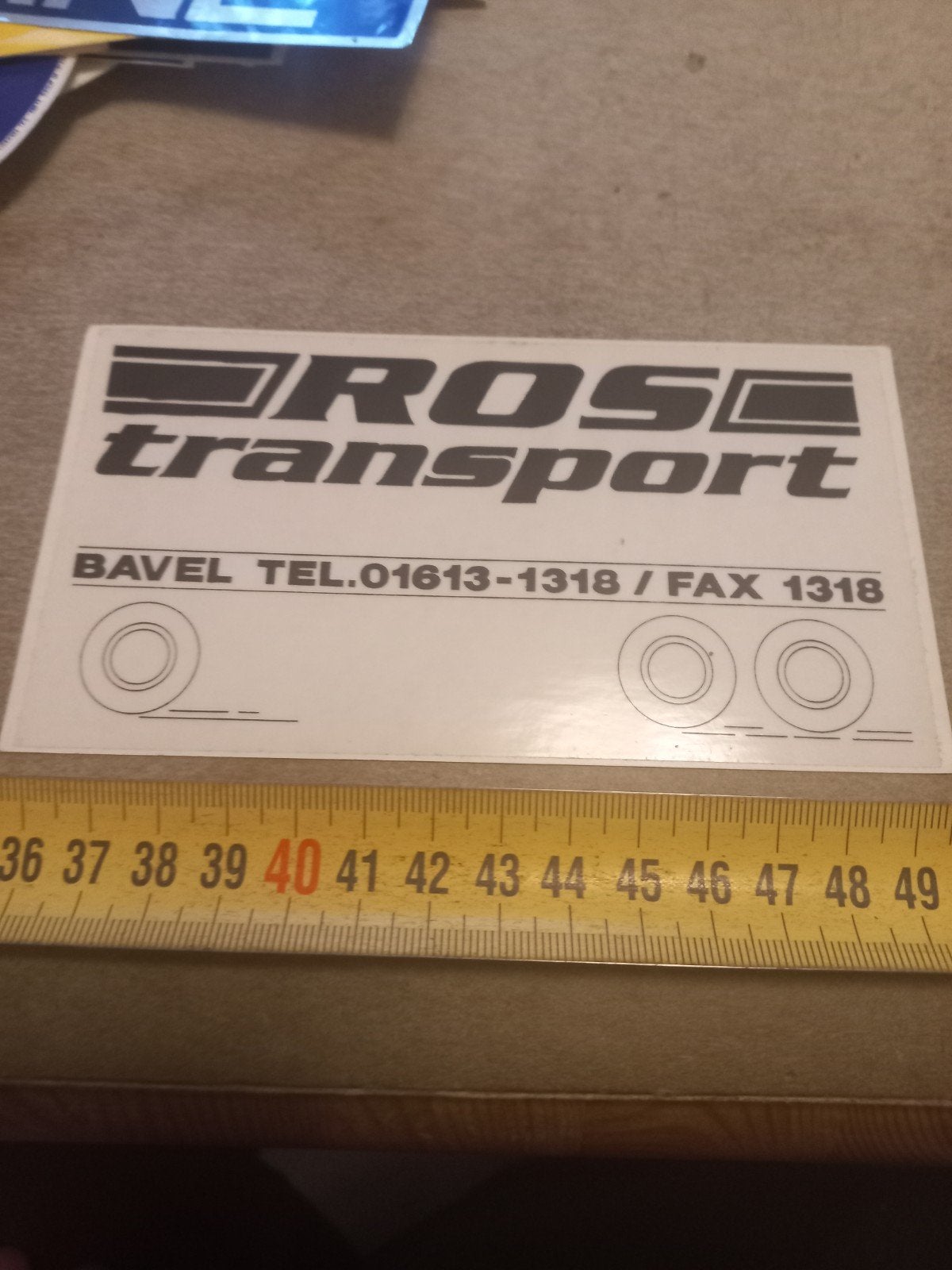ROSC Transport Sticker Bavel Telefoonnummer, Ophalen of Verzenden, Gebruikt, Overige typen