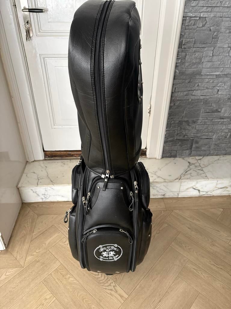 Duca del Cosma luxe golf tourbag - Zwart leer, Sport en Fitness, Golf, Ophalen of Verzenden, Zo goed als nieuw, Tas, Overige merken