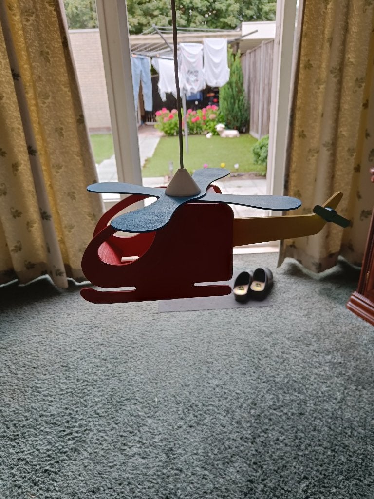Te koop houten helikopter lamp, Ophalen, Gebruikt, Hout