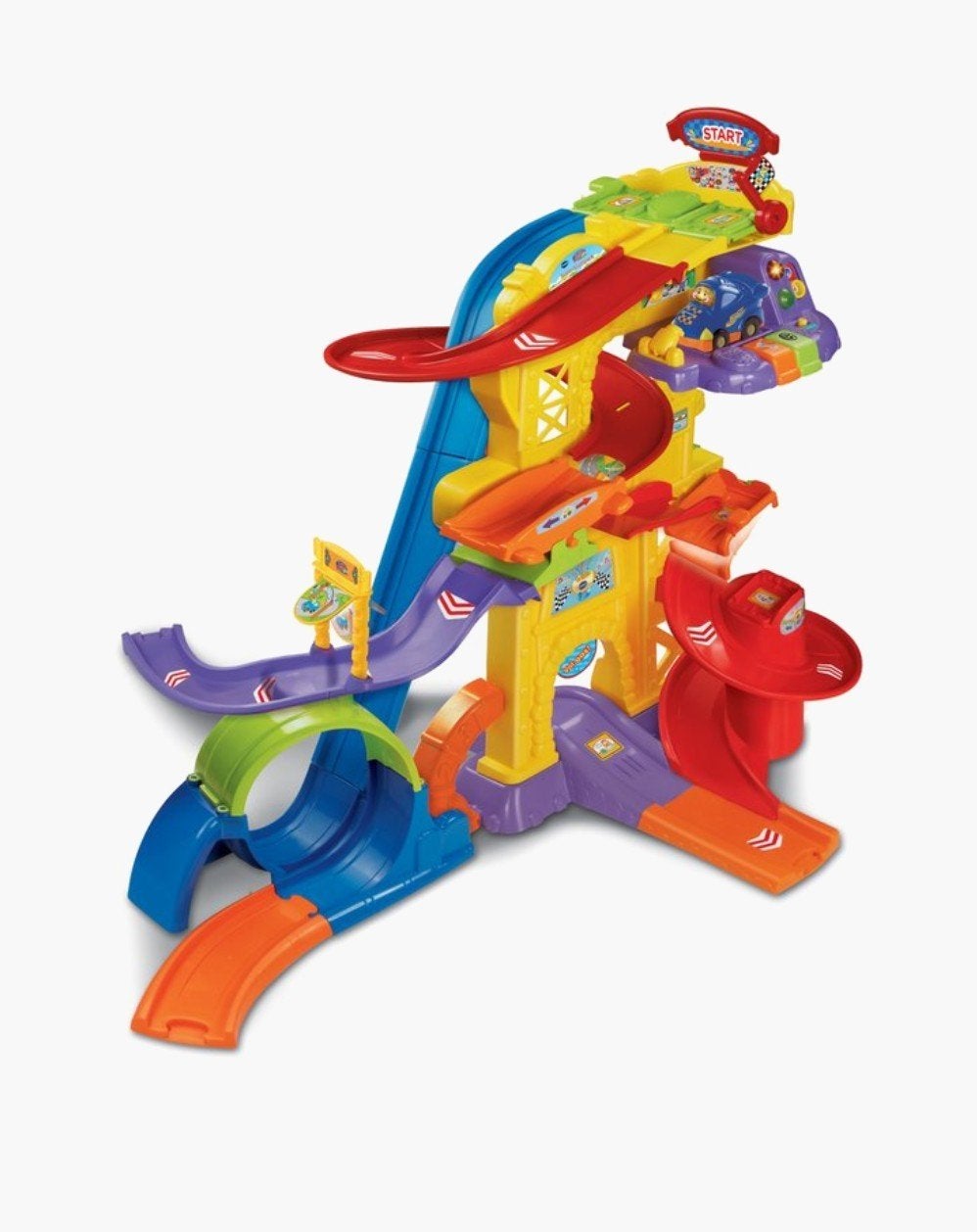 VTech Toet Toet super stuntbaan incl zak extra baanstukken, Overige merken, Racebaan, Ophalen of Verzenden, Zo goed als nieuw