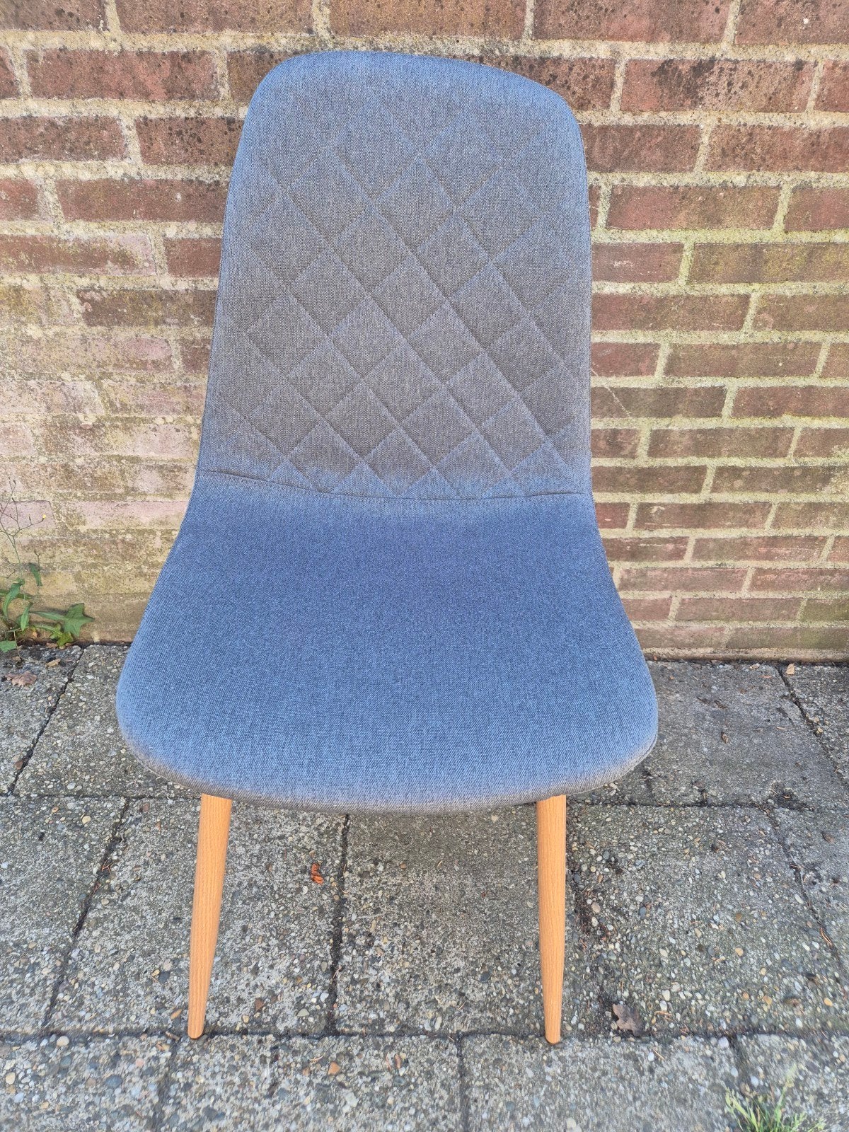Eetkamerstoelen 4stuks - JONSTRUP Asfalt stof/naturel eiken, Huis en Inrichting, Ophalen, Gebruikt, Grijs, Stof