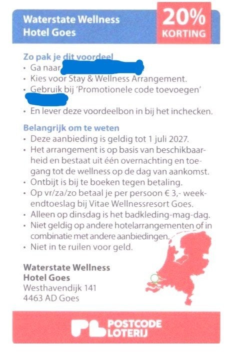 Waterstate Wellness Hotel - (Stay&Wellness arr.) 20% korting, Drie personen of meer, Kortingsbon, Arrangement, Spa of Sauna