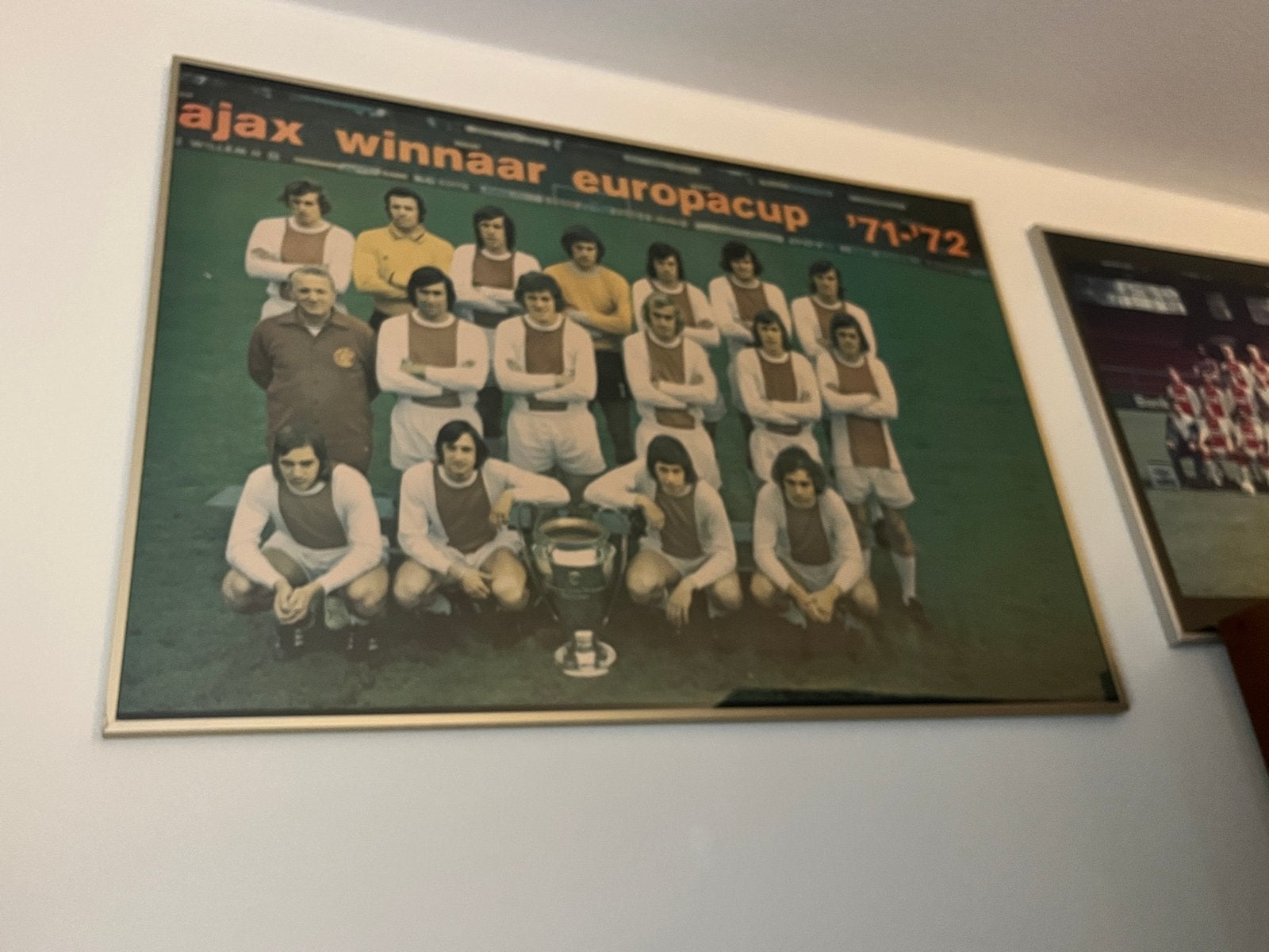 Cruijff  ingelijste Ajax elftal -1971  1 meter groot, Verzamelen, Sportartikelen en Voetbal, Ophalen of Verzenden, Gebruikt, Ajax