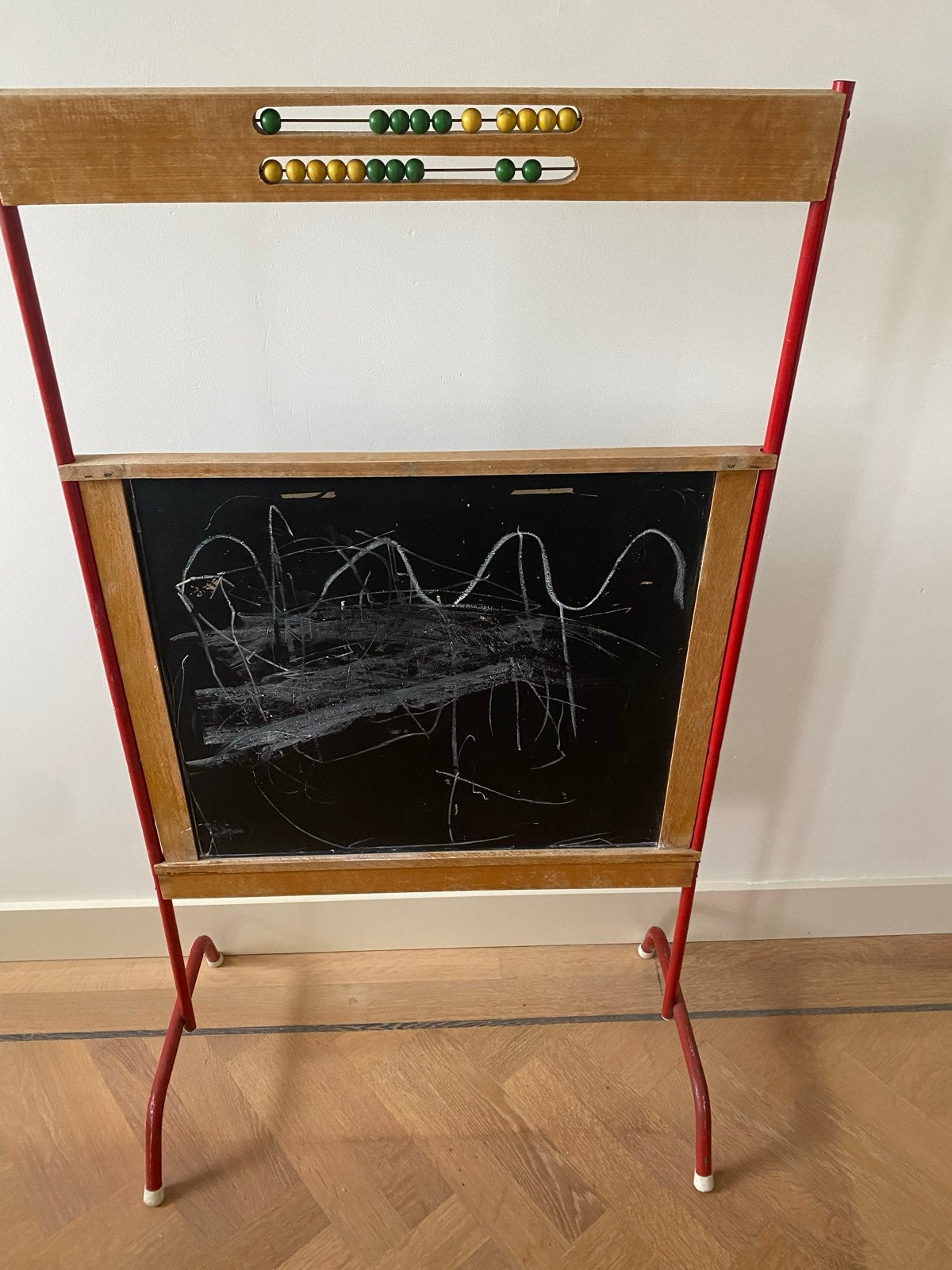 Vintage Schoolbord met Telraam - Retro Kinderkamer Decoratie, Ophalen, Overige thema's