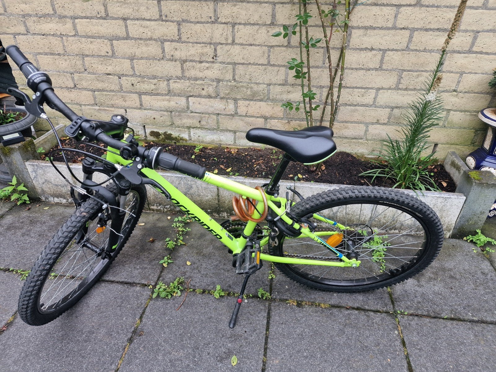 Rockrider ST500 Mountainbike - Neon Groen, Gebruikt, Velgrem, Versnellingen, Minder dan 49 cm