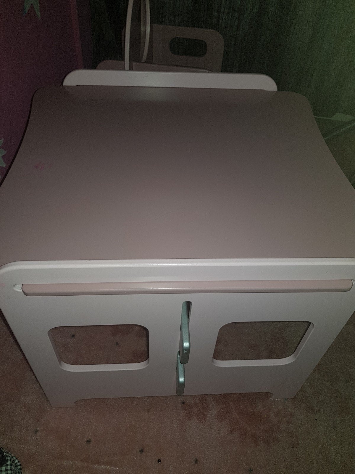 Jetable kinder tafel en stoel set - Lichtroze/paars/zilver, Ophalen, Gebruikt, Tafel(s) en Stoel(en)
