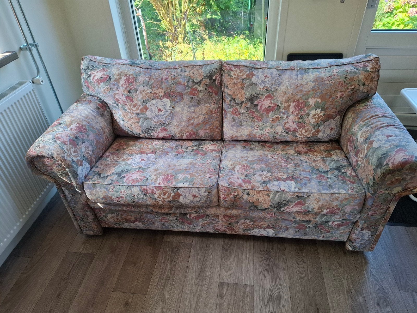 Slaapbank 180x120 Brocant Bloemendesign meerkleurig, Ophalen, Meerkleurig, Tweepersoons, 190 cm of minder