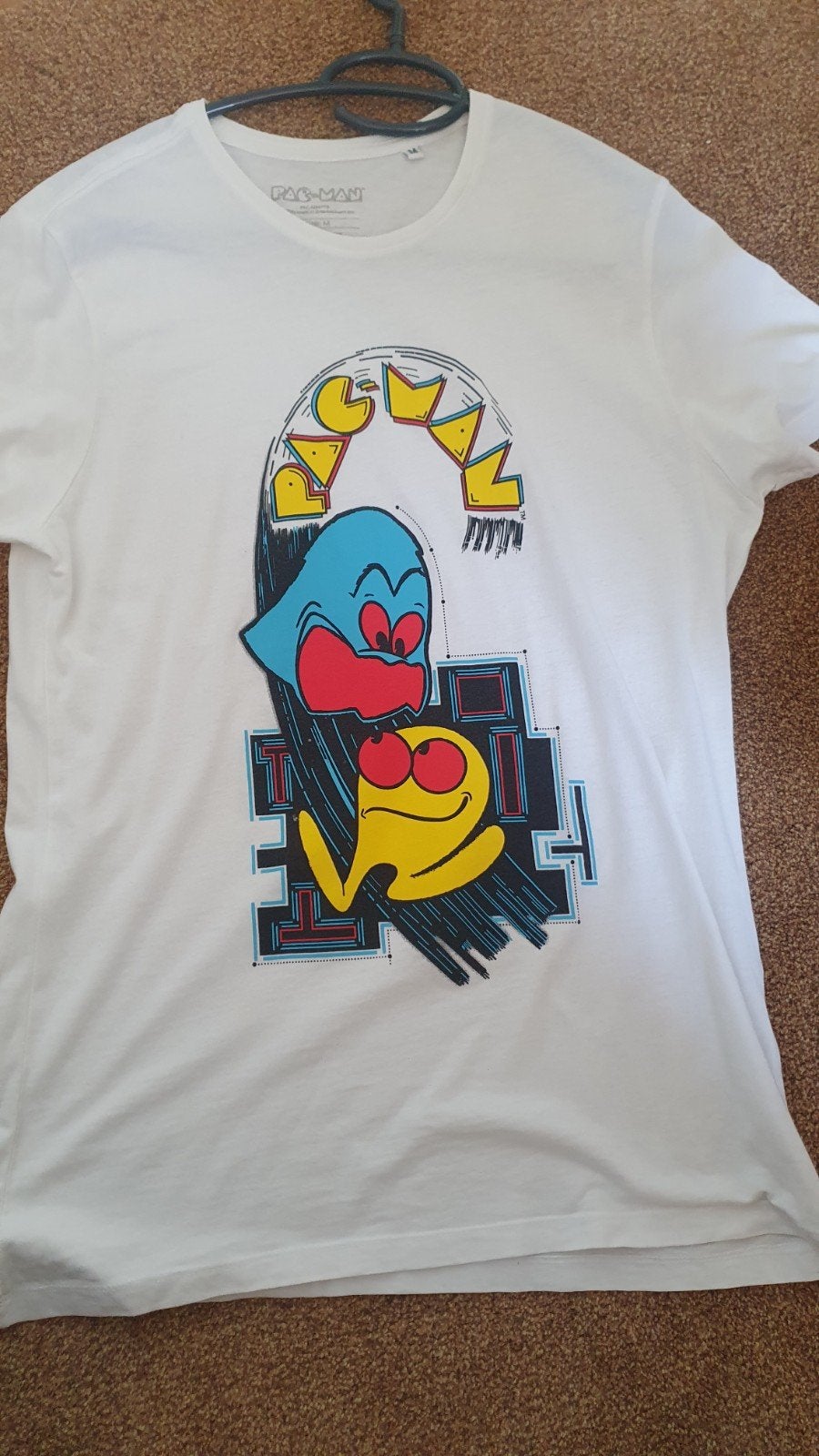 Pac-Man T-shirt Maat M, Maat 48/50 (M), Wit, Ophalen of Verzenden, Gedragen