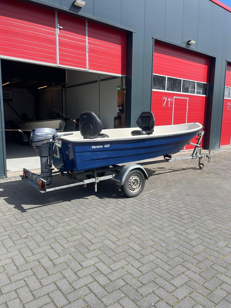 Zeer nette verano visboot/sloep complete set, Tot 10 pk, Ophalen of Verzenden, Zo goed als nieuw, 3 tot 6 meter