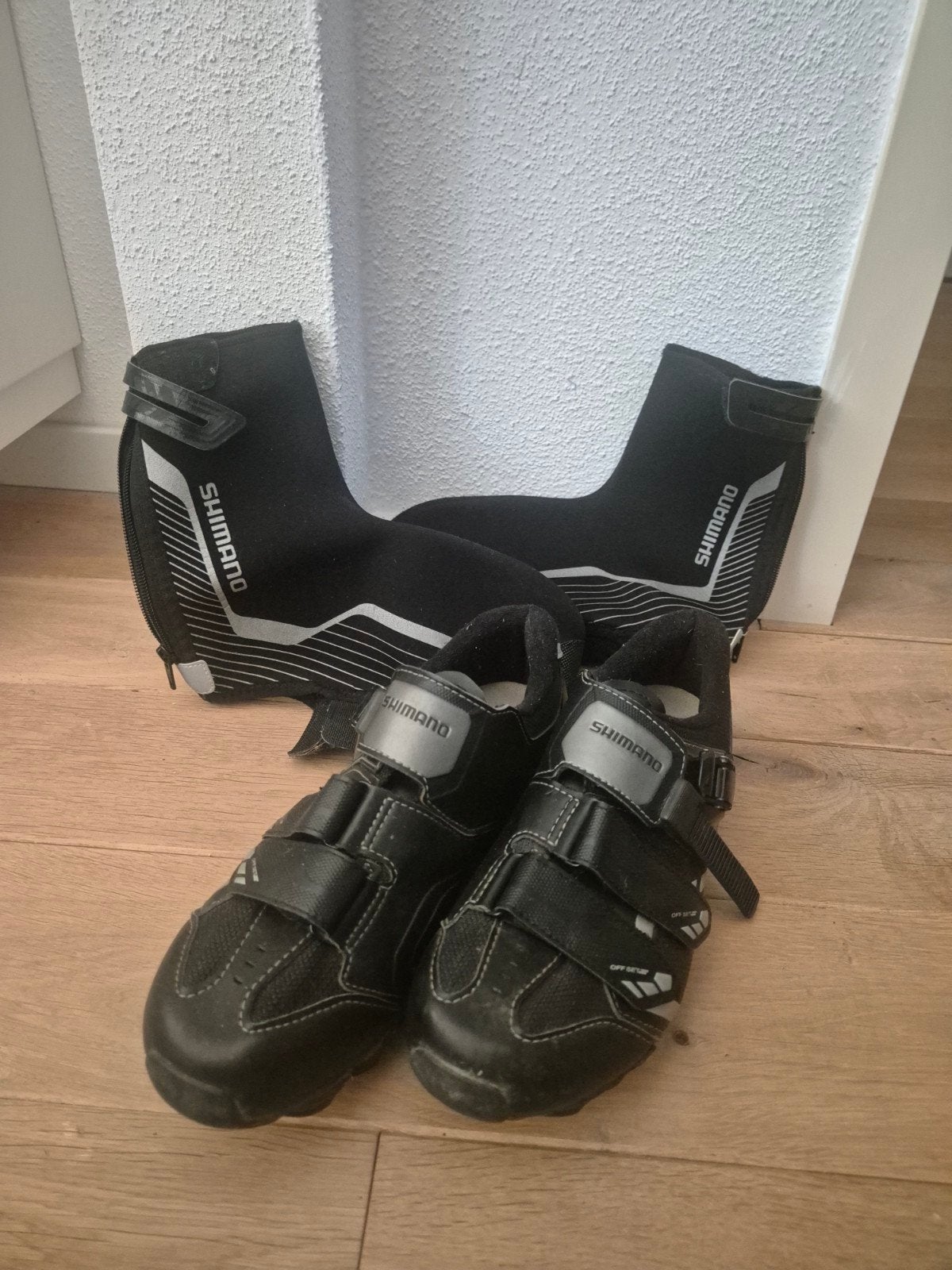 Shimano fietsschoenen met overschoenen maat 40, Ophalen, Gebruikt, Dames, Schoenen