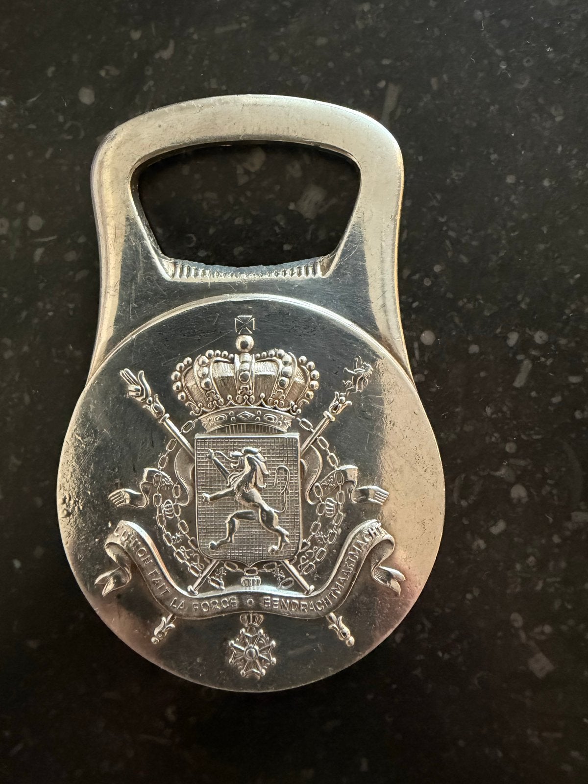 Christofle Verzilverde Flessenopener  Belgisch wapenschild, Antiek en Kunst, Ophalen of Verzenden