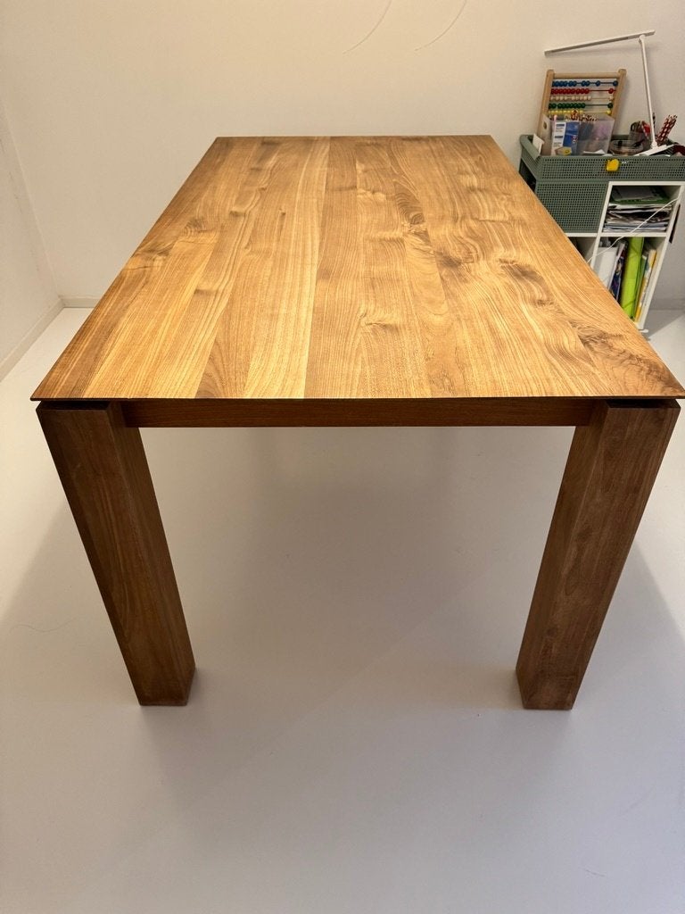 Ethnicraft table - Reference Slice - SOLID TEAK 90cm x 160cm, Huis en Inrichting, Ophalen, Gebruikt, Teakhout, 50 tot 100 cm