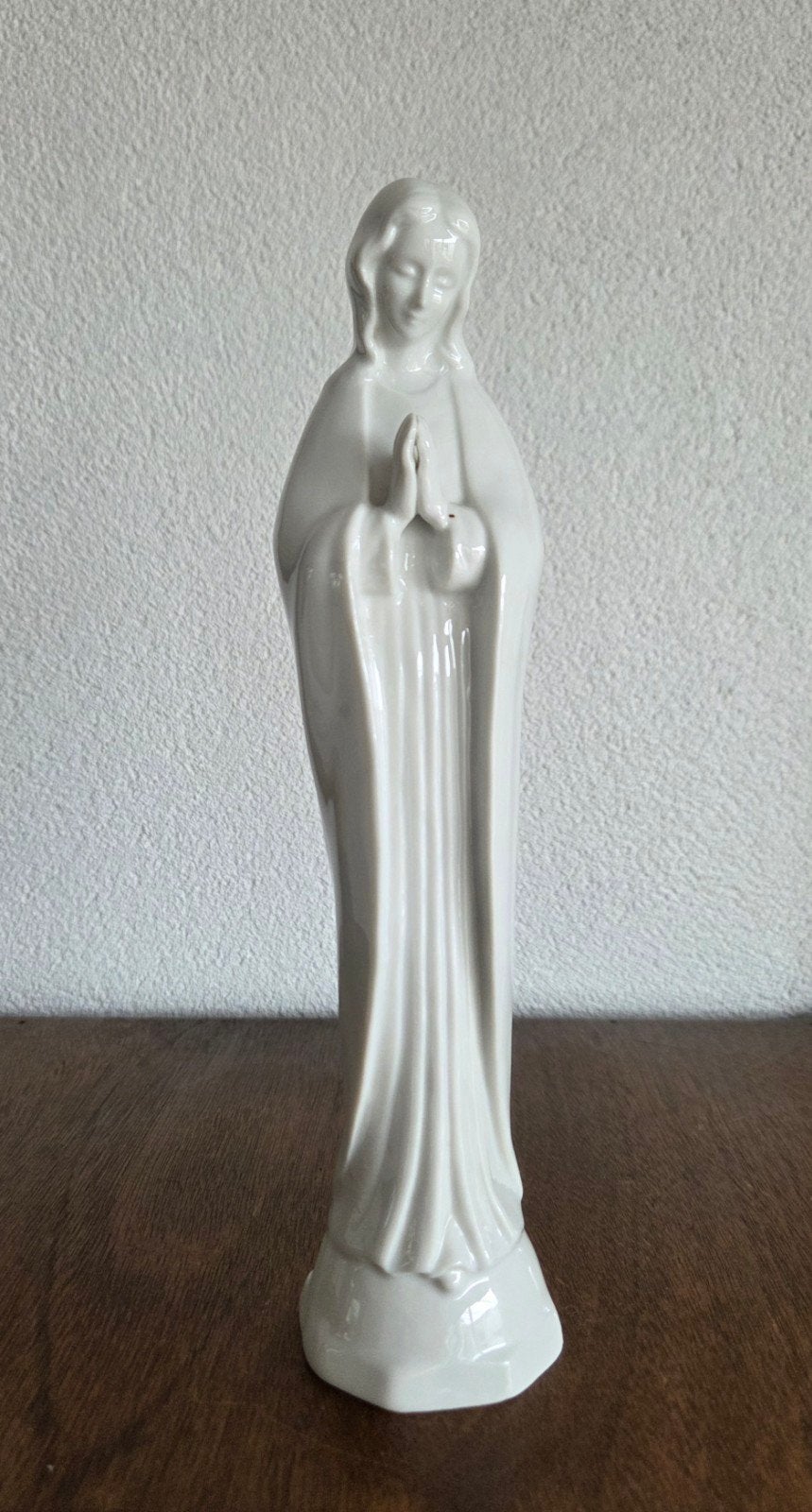 Vintage Wit Porseleinen Mariabeeld – Vaga International, Antiek en Kunst, Ophalen of Verzenden