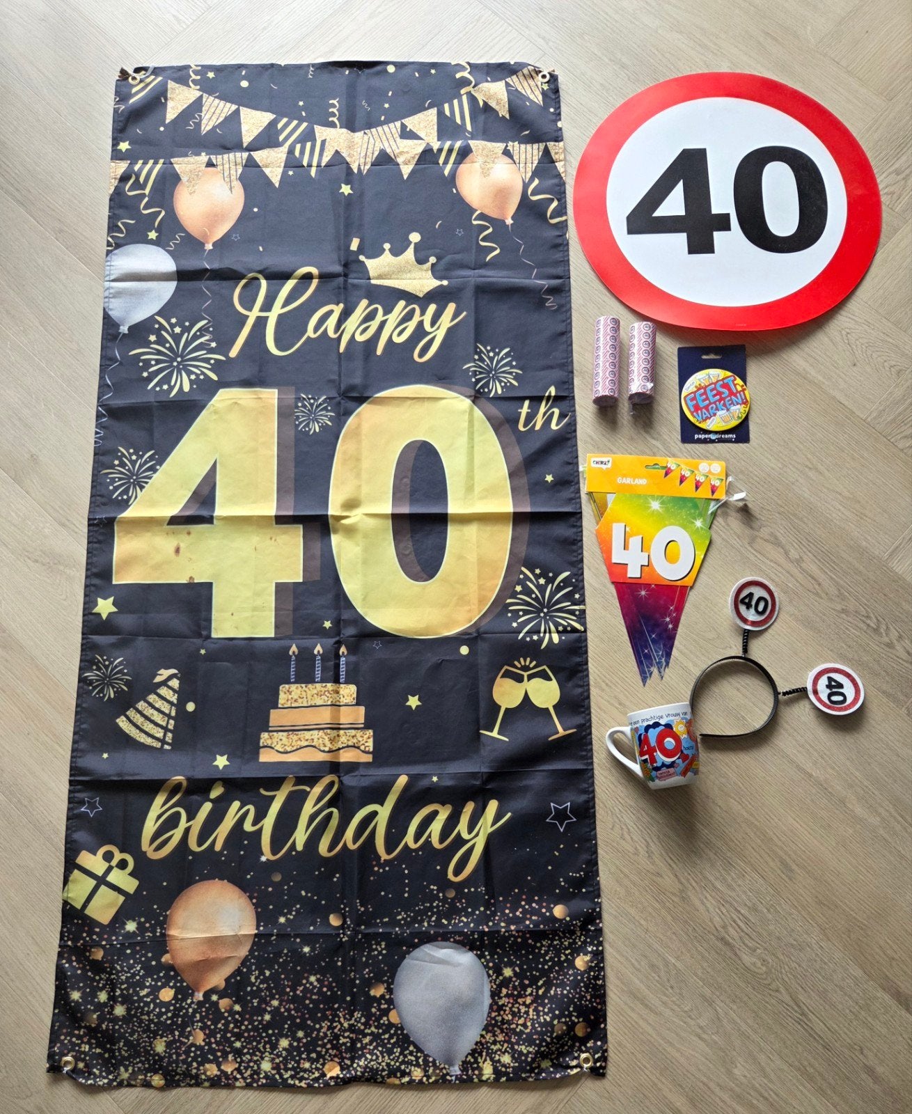 Feest versieringen 40 jaar, Ophalen of Verzenden, Zo goed als nieuw, Versiering, Verjaardag