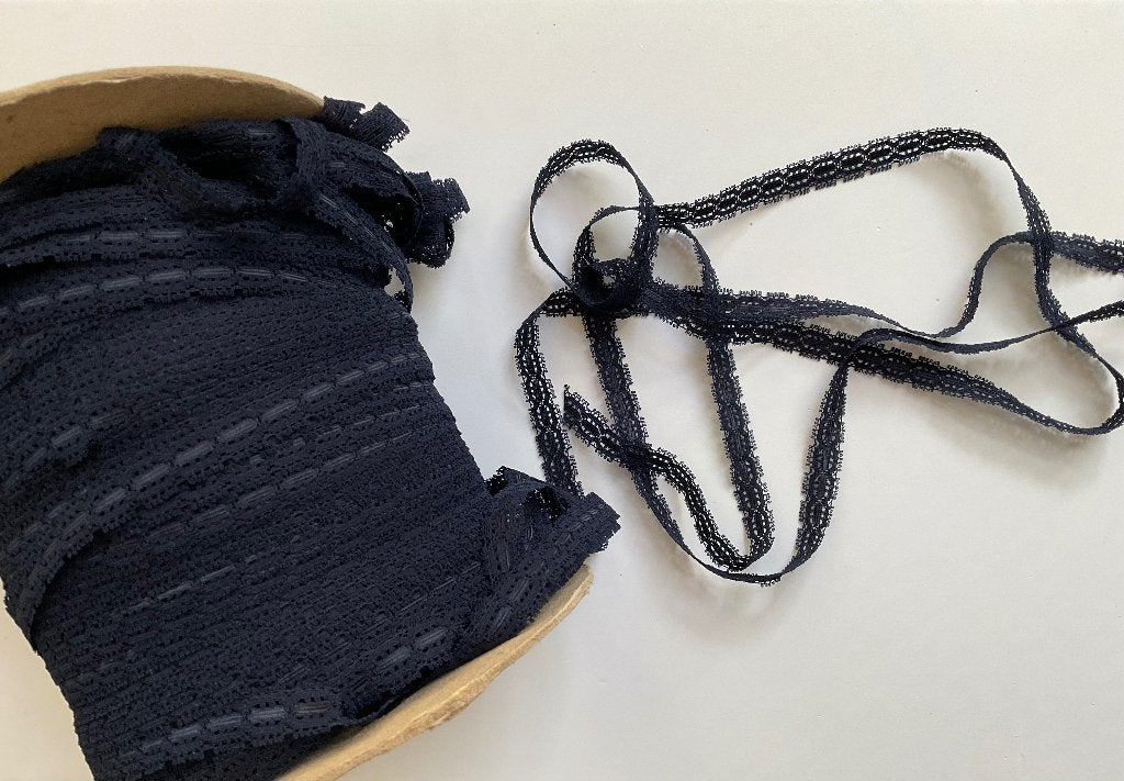 Nr 202) Aanbieding 10 meter marine kleur vintage kant 2,50, Verzenden, Nieuw, Kant