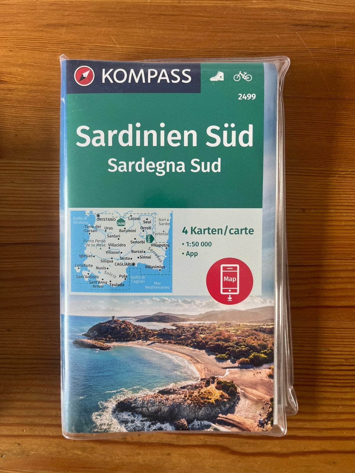 Wandel en fietskaarten Zuid Sardinie, Ophalen, 2000 tot heden, Italië, Landkaart