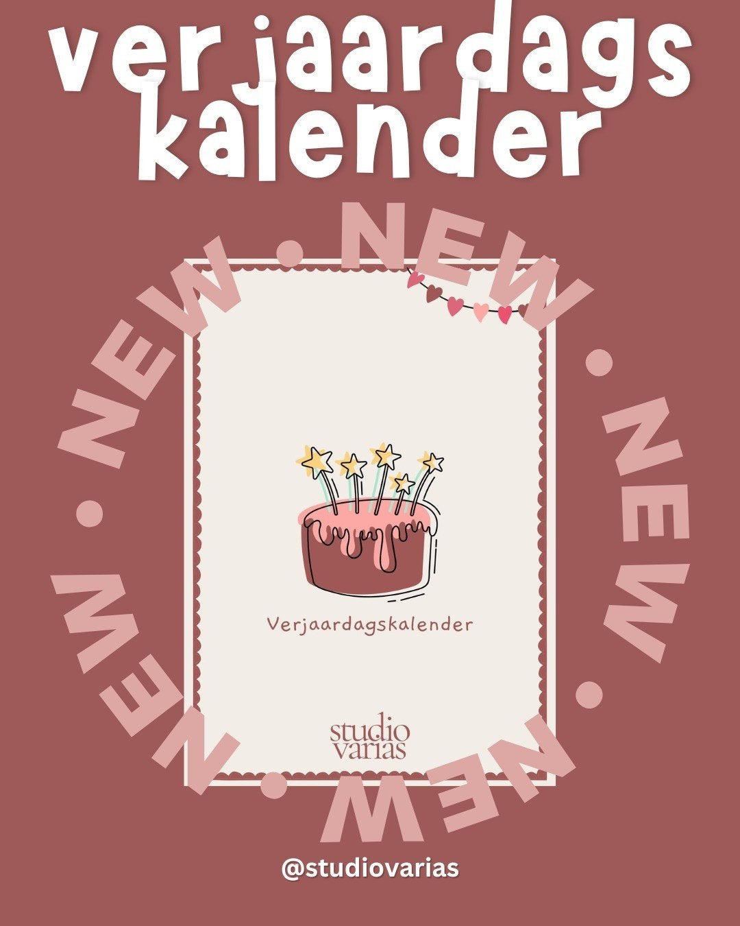 Verjaardagskalender, Ophalen of Verzenden, Maandkalender, Nieuw