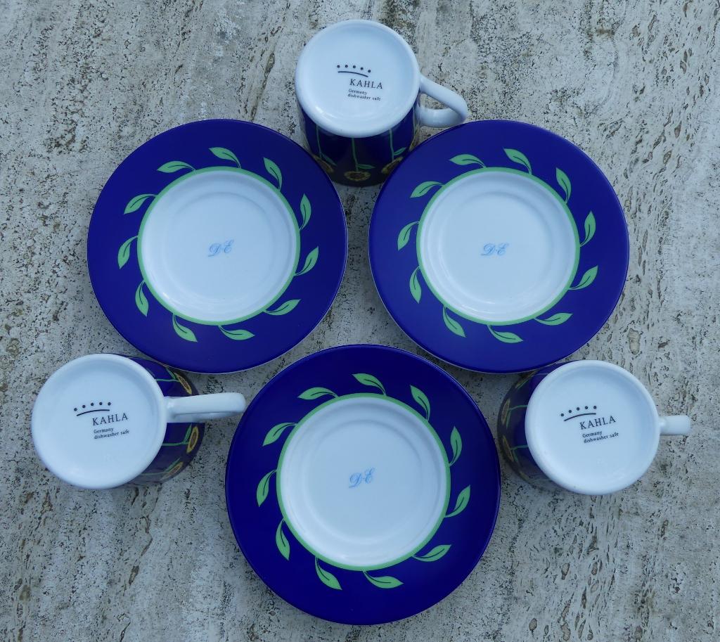 3 x Douwe Egberts Kahla Zonnebloem Espresso Kop en Schotel, Nieuw, Ophalen of Verzenden, Wedgwood, Kop(pen) en/of Schotel(s)