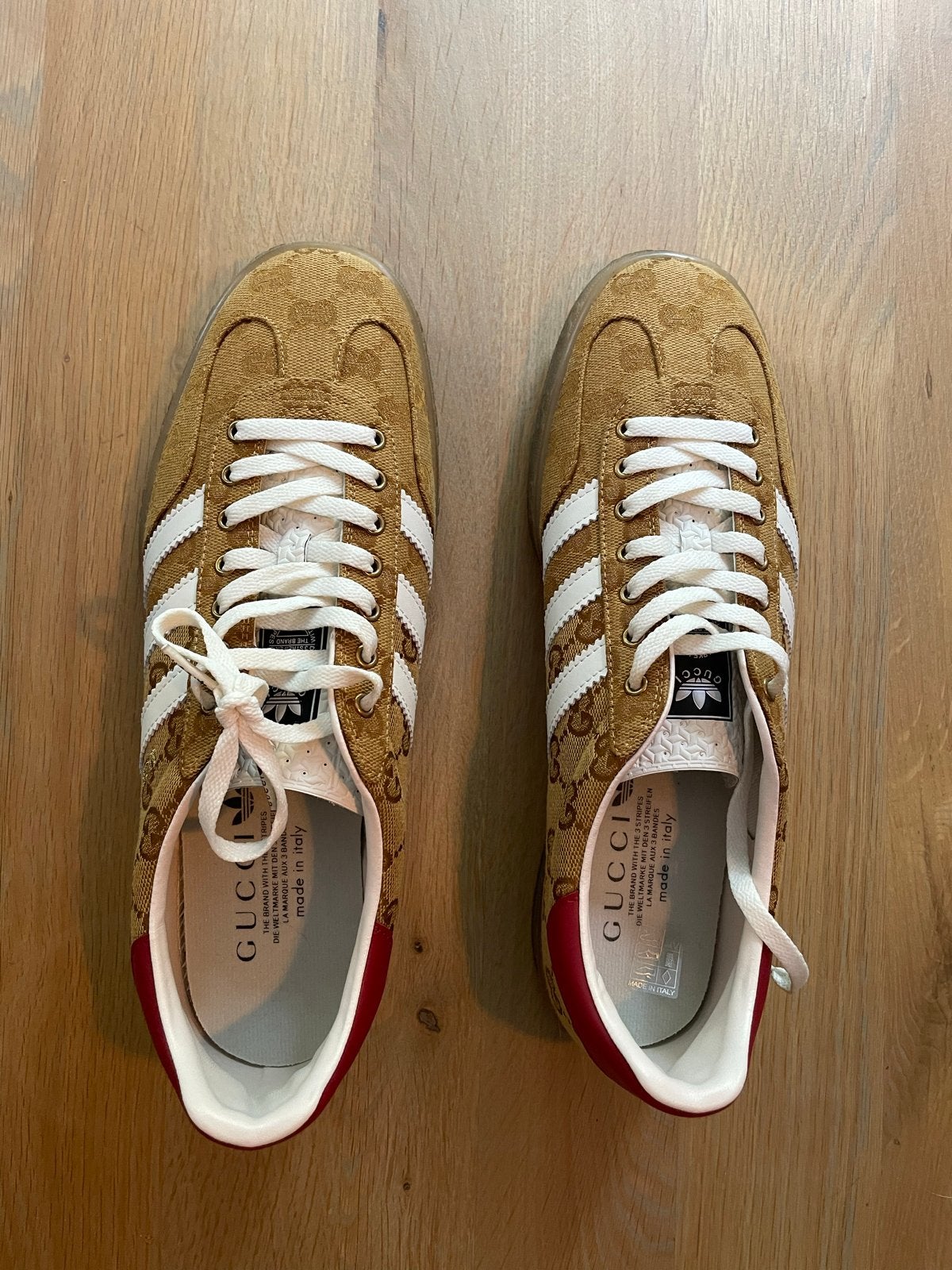 Adidas x Gucci Gazelle Sneakers - Zo goed als nieuw, Ophalen of Verzenden, Zo goed als nieuw, Bruin, Sneakers of Gympen